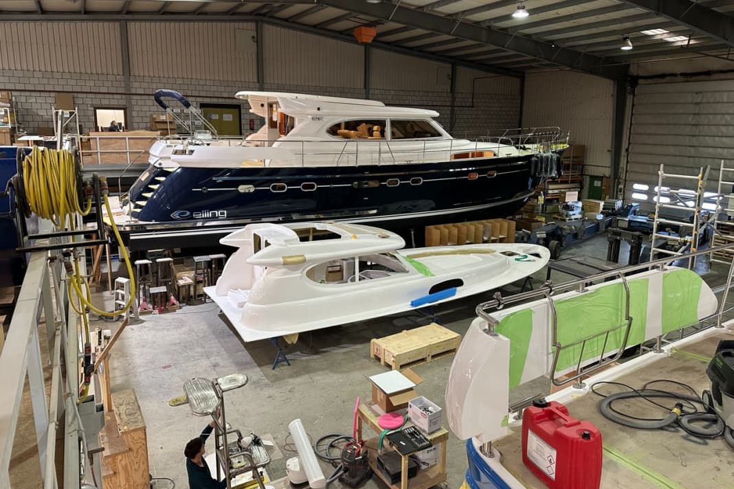 "Archimedes" under construction at Elling Yachting.