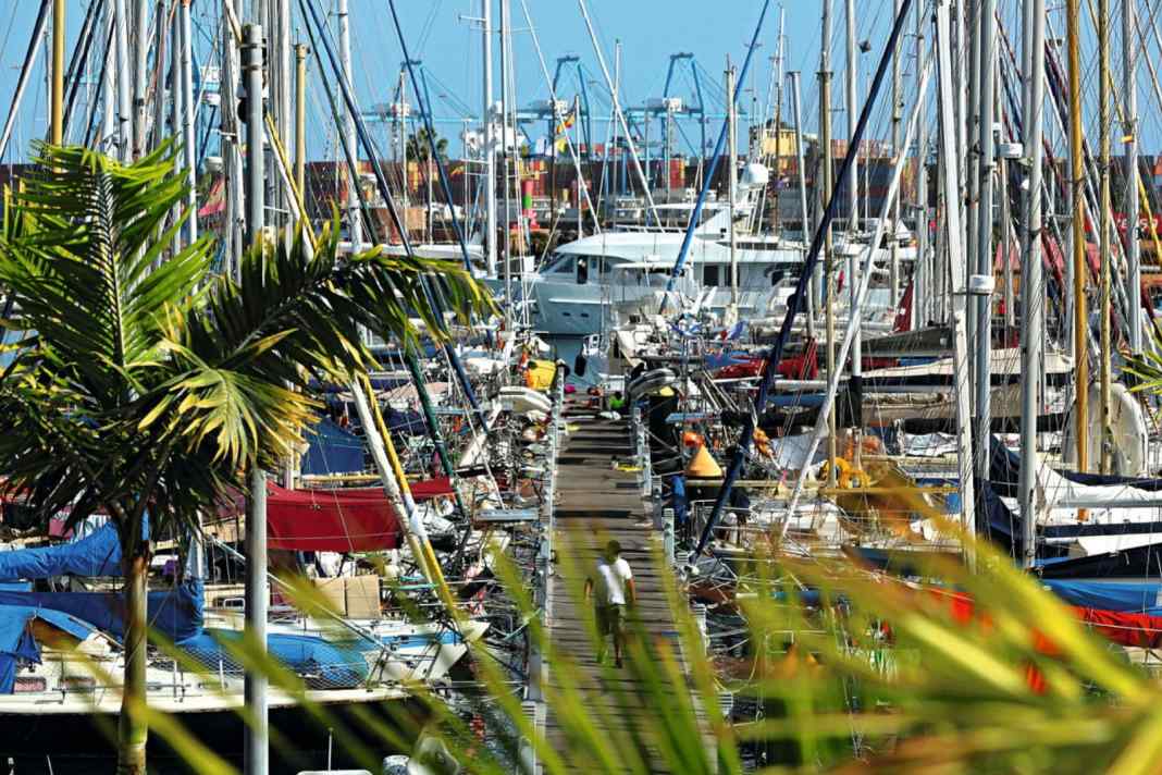 The Las Palmas marina is the largest in the Canary Islands.
