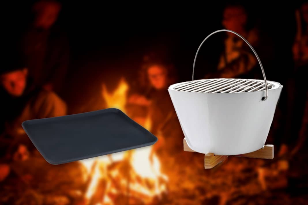 Silicone baking mat and tabletop grill.