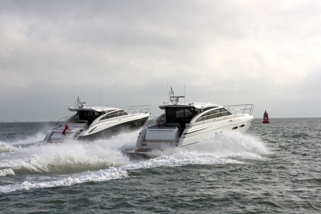 Princess V52 and V62 travelling together.