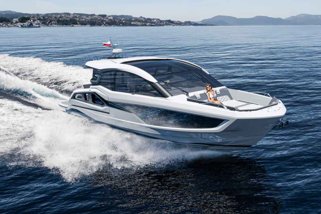 The Galeon offers a large lounge unit on the foredeck