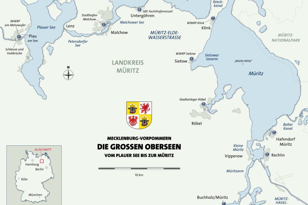 Auf der Großseenplatte: Unser Törnrevier