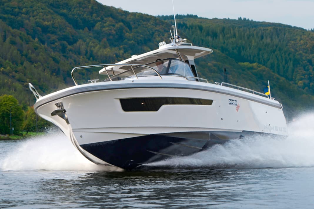 Two steps in the hull allow the Nimbus to glide smoothly over the water