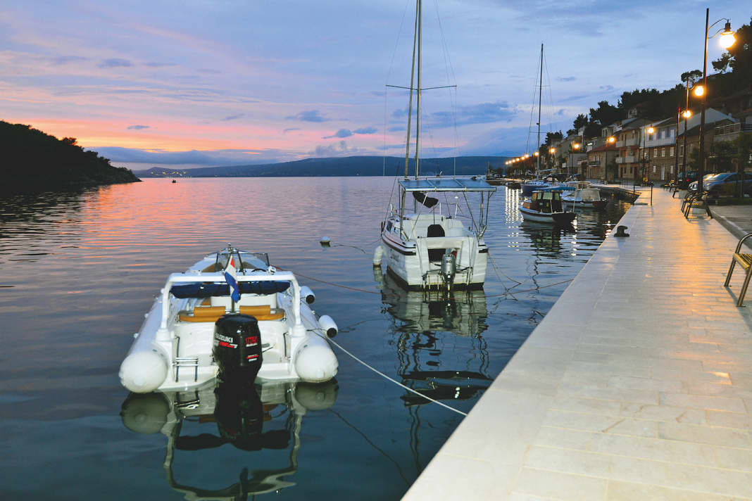 Unser Liegeplatz an der Stadtpier von Novigrad