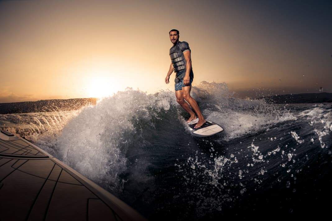 Free ride: Unlike wakeboarders, wakesurfers only need the tow rope for starting