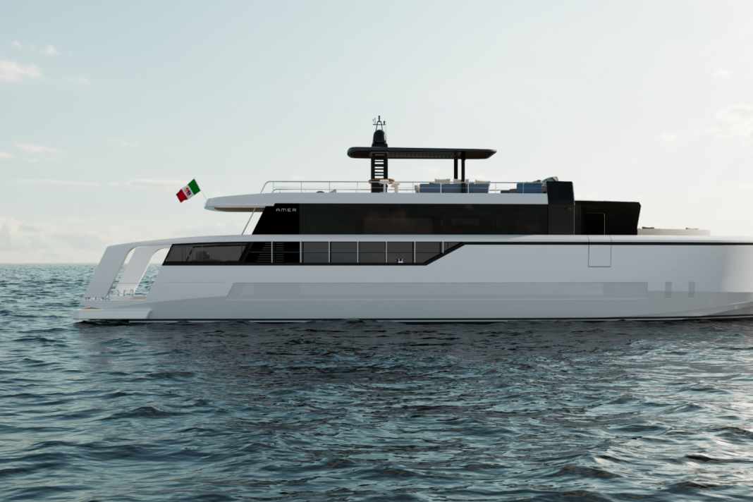Amer 9: The 28-metre design is based on a tried-and-tested hull from the shipyard.