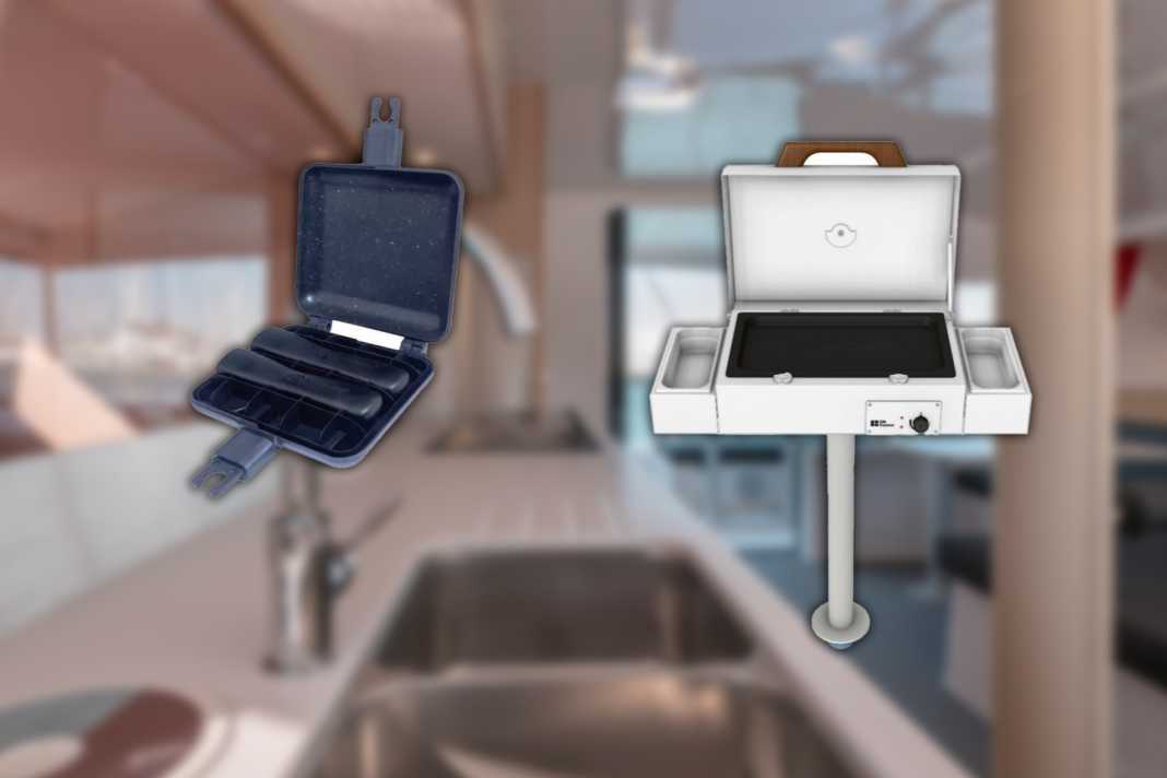 Ein strahlwassergeschützter Elektrogrill für den Einsatz an Deck und ein kompakter Sandwich-Toaster, der in der Pantry gleich mehrere Aufgaben übernehmen soll.