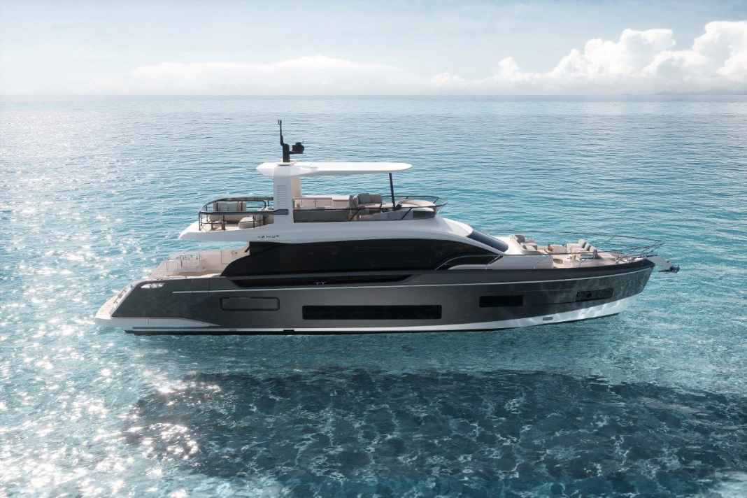 Die Azimut 62 Fly hat ein elegantes Hardtop