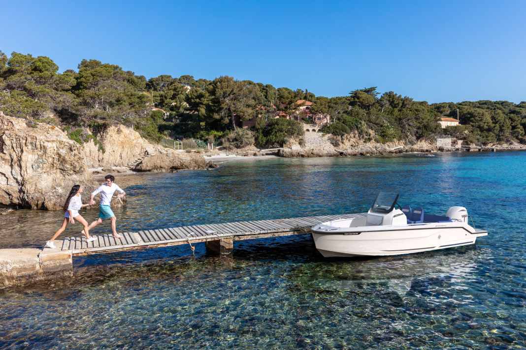 The boat is available in a range of colours.