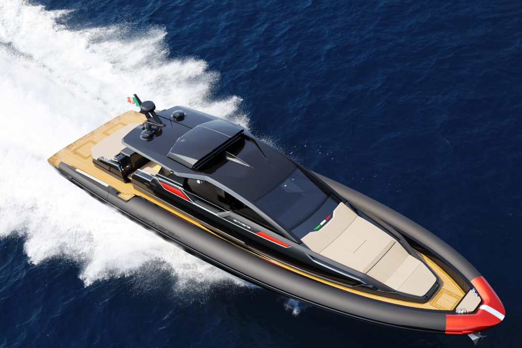 The “Anvera 200-S” speedboat is making its world debut in Cannes and, with 1,800 PS, can reach a top speed of over 60 knots.