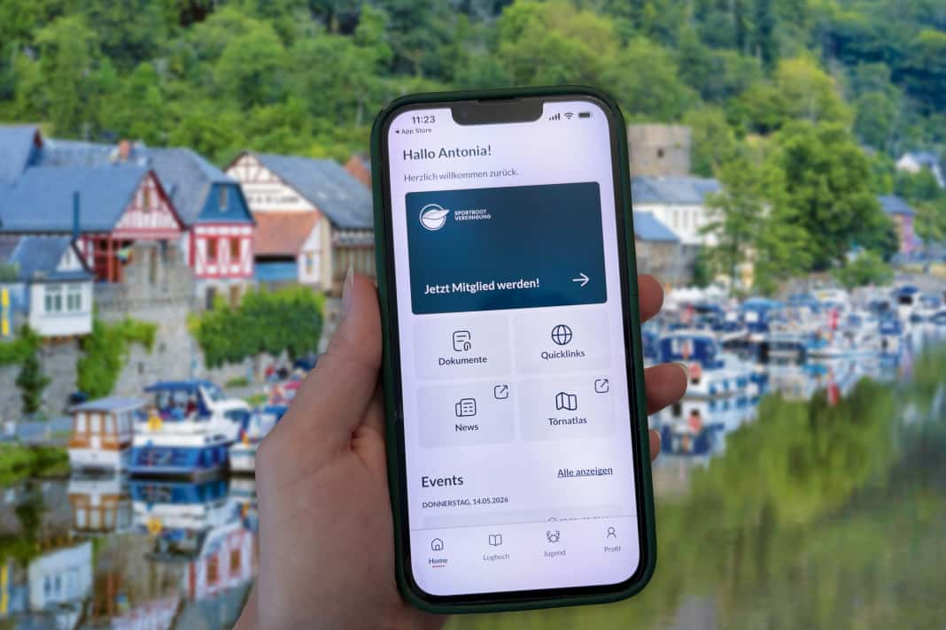 This is what the German Motor Yacht Association’s new app looks like once it has been downloaded from the App Store.