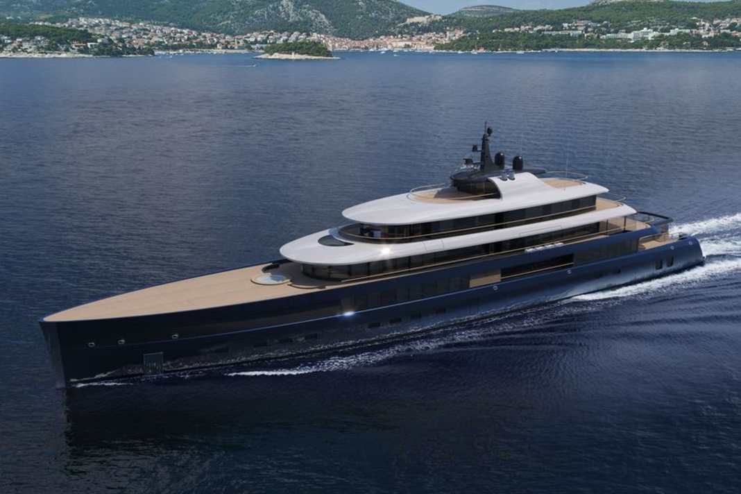 Das zeitlose Design des 93-Meter-Projektes arbeiteten Swisship Yacht Projects und Pascoli International aus. German Naval Yards geht jetzt auf Eignersuche, der Bau könnte zeitnah beginnen.