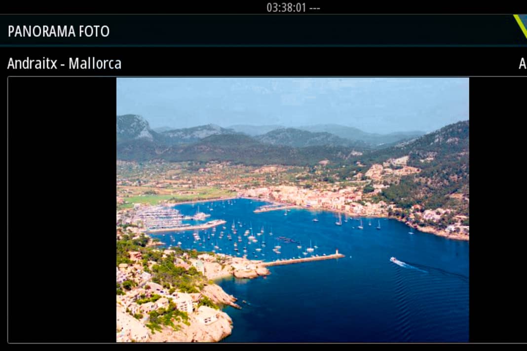 Typical harbour view on the map chip. Some of these images can even be zoomed in (here Andratx). There is no age information | Screenshot: Olaf Schmidt