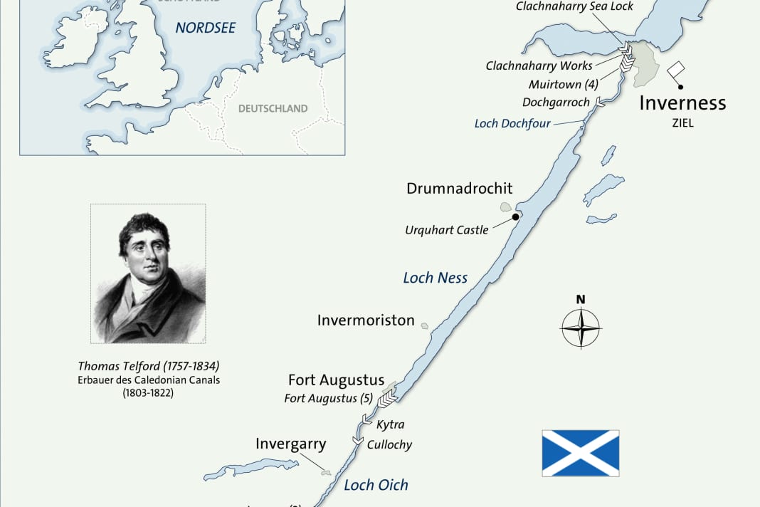 Karte des Caledonian Canals