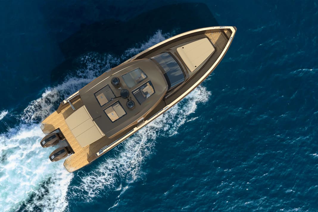 The Fjord 41 XP is a further development of its sister boat, the 41 XL, which is powered by inboard engines