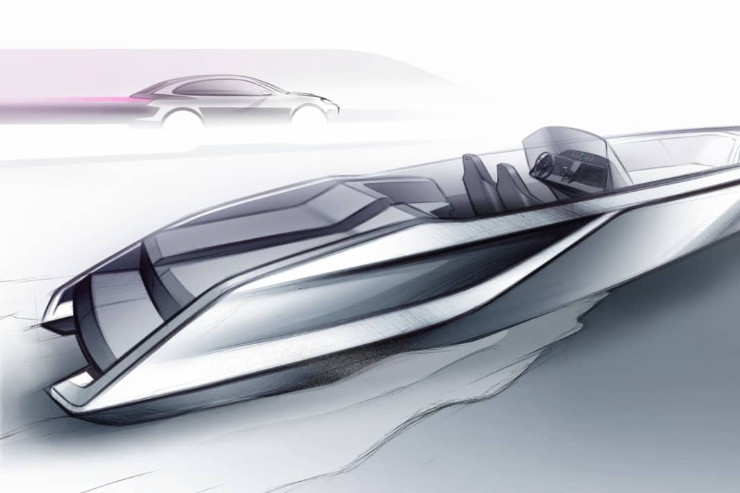 First rendering: This is what the Porsche e-boat will look like.