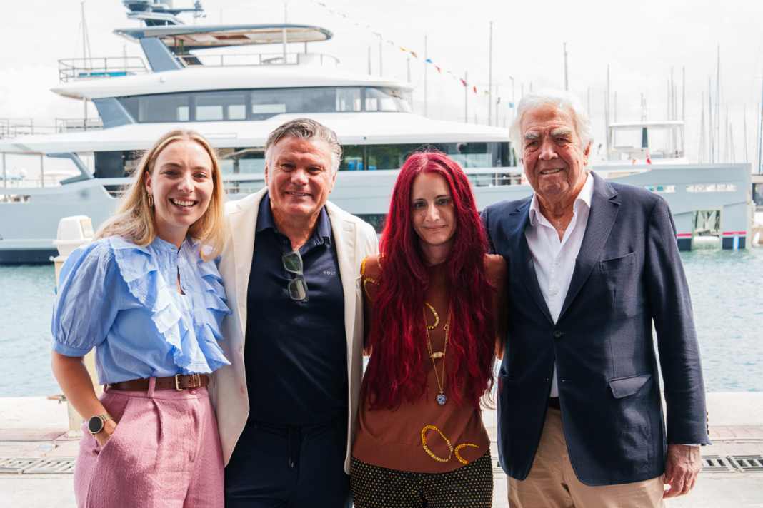 The team behind the Sirena 118: Anne Maaike van Schayck de Rover and Cor D. Rover (interior), Ipek Kırac (Sirena’s founding family) and Germán Frers (design).