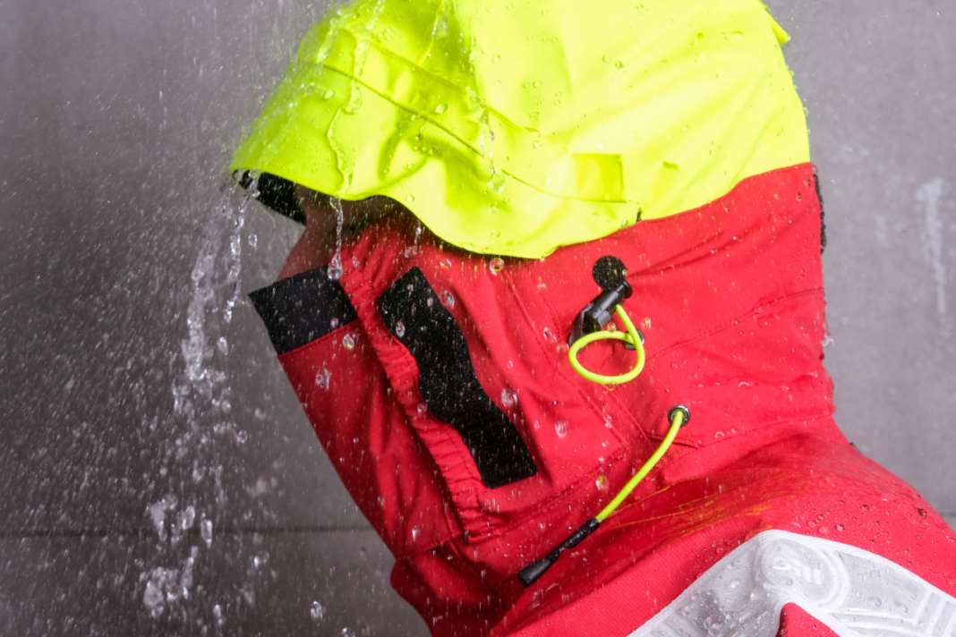 Nothing gets in there: The hood and collar leave only a narrow slit for viewing.