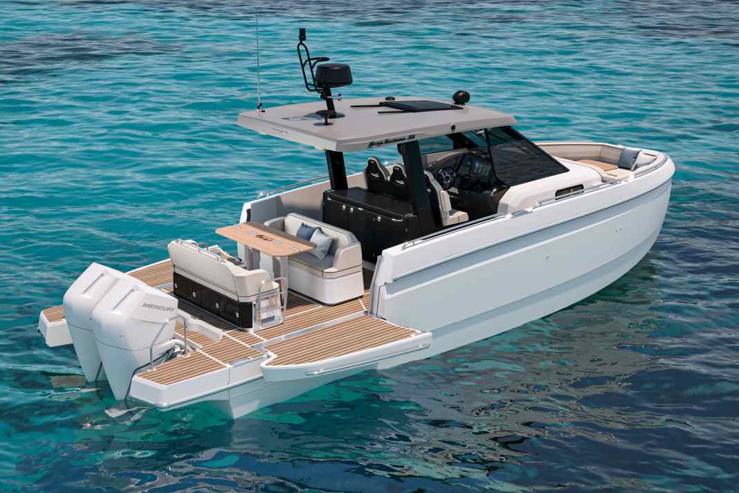 The Gran Turismo is motorised with Mercury outboards