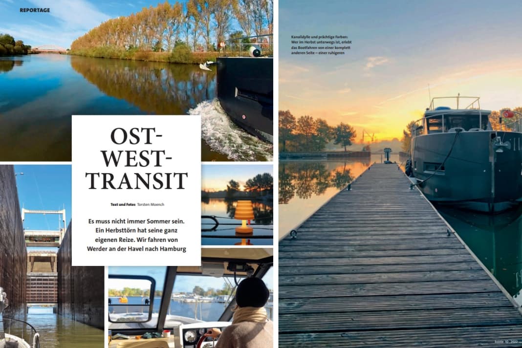 It doesn't always have to be summer. An autumn cruise has its very own charms. We sail from Werder an der Havel to Hamburg