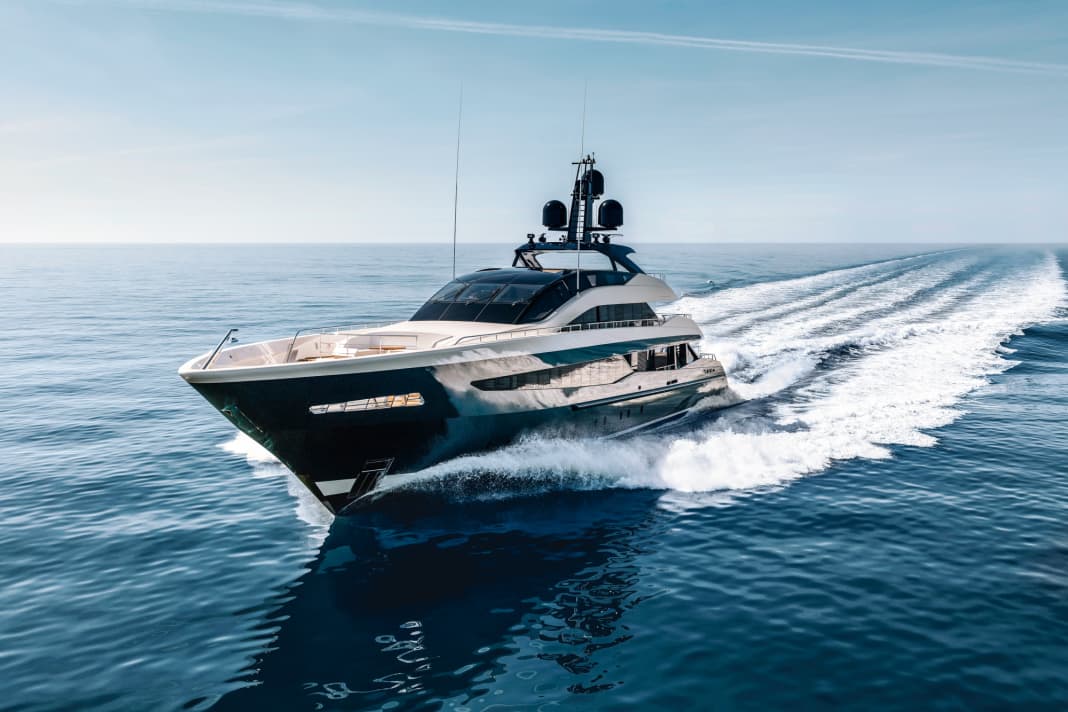 Sporty appearance: British designers Ben Harrison and Peder Eidsgaard were inspired by an F16 fighter jet when designing the exterior of the 51-metre semi-glider