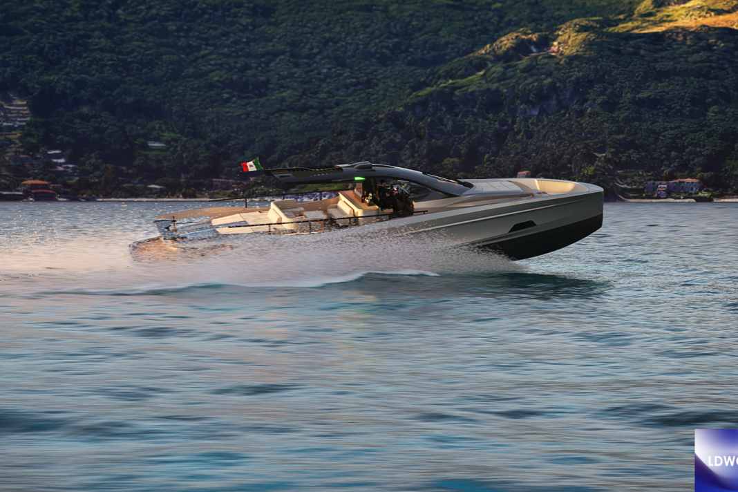 Supercar auf dem Wasser. Das 20 Meter lange Hyperboat 66 nahm sich Sportwagen zum Vorbild.