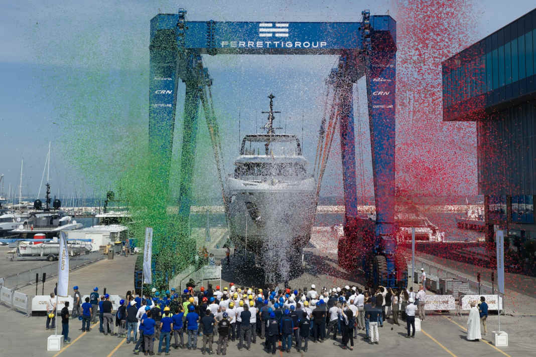 Launch of the Custom Line Navetta 35 in Ancona.
