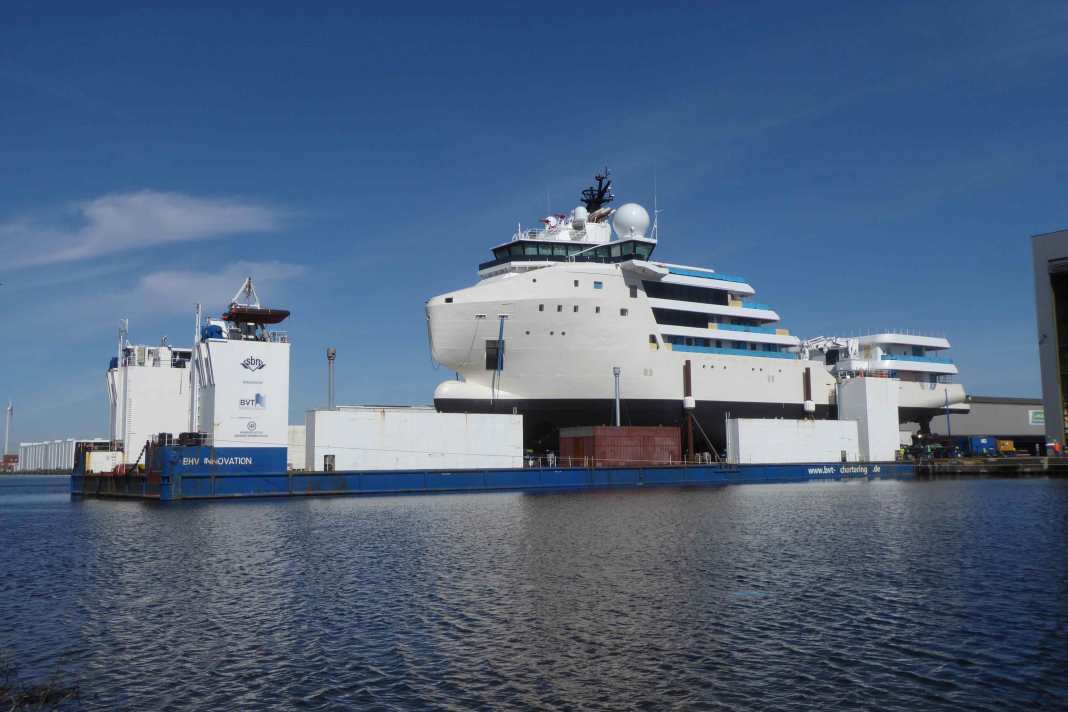 19 Monate lang dauert die Konversion vom Offshore-Versorger in eine Exploreryacht.
