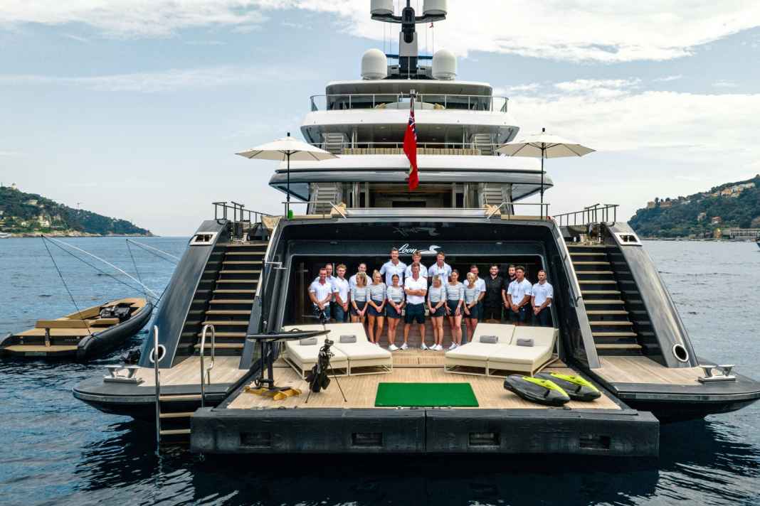 The crew around Captain Paul Clarke on "Loon"