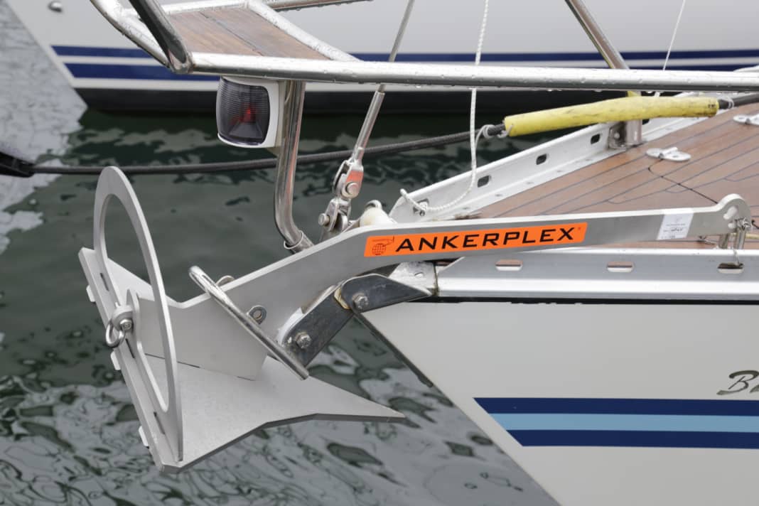 The stainless steel version on the bow of our test boat