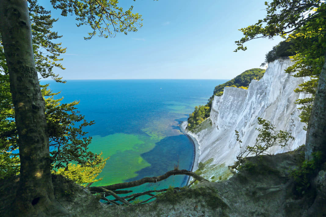 It doesn't get much more picturesque than this: view from the Dronningestolen chalk cliff over the open Baltic Sea