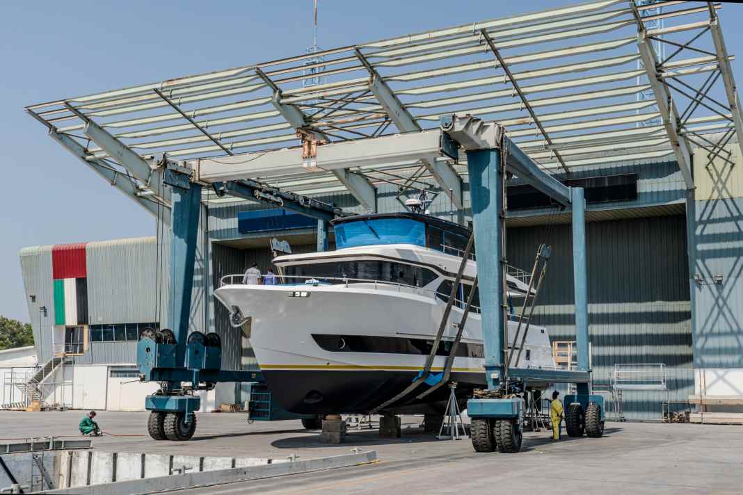 Ready to go: The Nomad 70 is making its way towards the water.