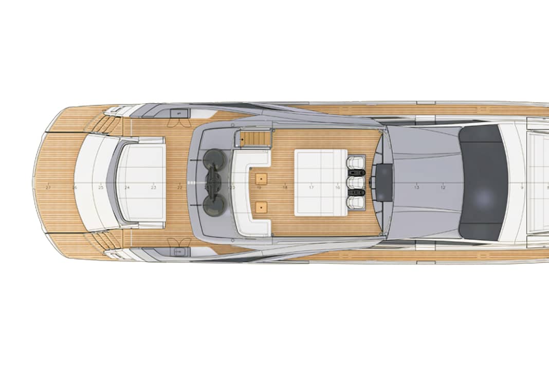 Pershing 9X: Sun Deck