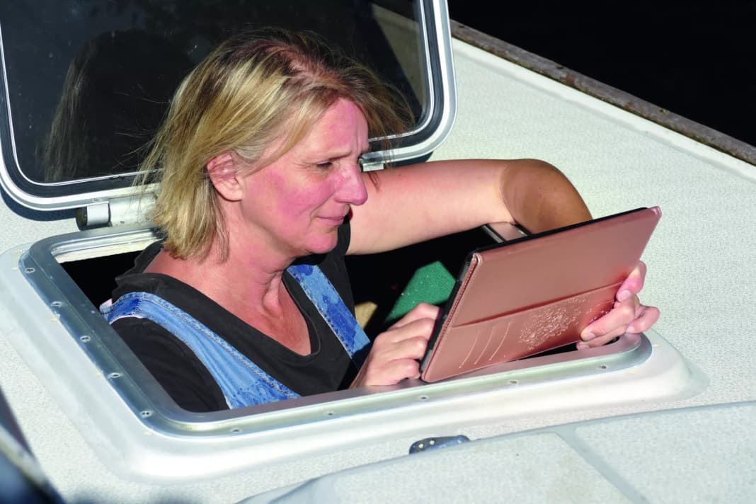 Tablets and smartphones are used on almost every boat