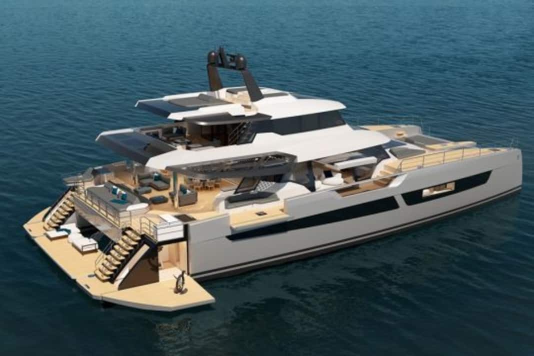The first rendering of the new flagship FPY110 , which is due to float in early 2028.