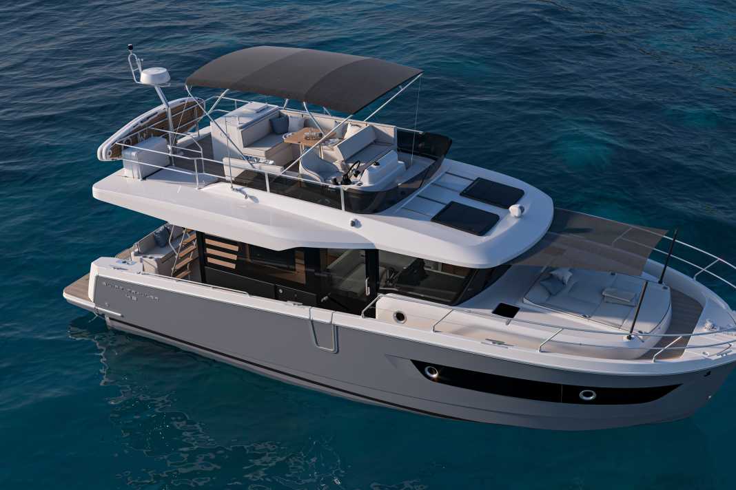 The new cruising yacht combines the distinctive trawler silhouette with a modern, clean design.