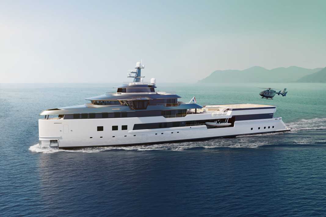 Ladies Xplorer 80 with helicopter approaching