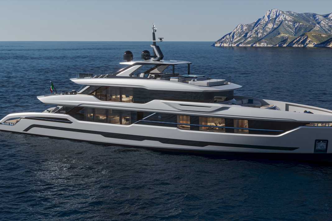 Stefano Vafiadis drew the 47 metre long DOM155 from Baglietto