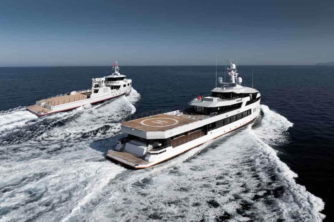 The 60-metre explorer "After You" (right) acts as the mother ship and "Emotional" as a 53-metre-long supply vessel - for one owner.