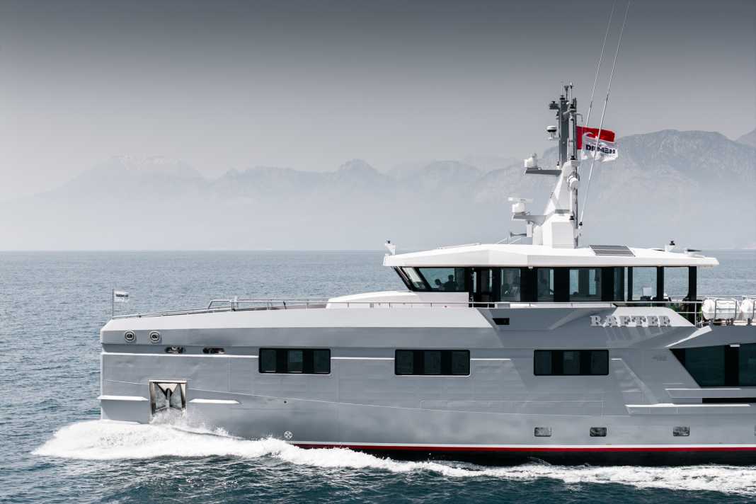 Damen Yachting baute „Rafter“ am Standort in Antalya aus Stahl und Aluminium.