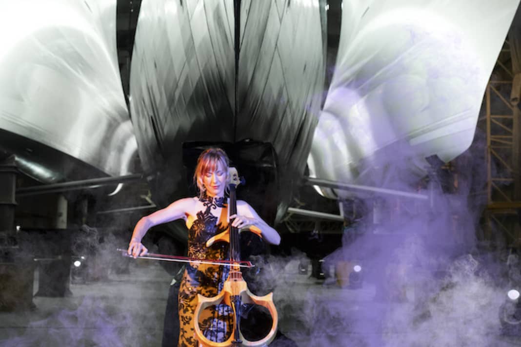 The London cellist Jo Quail played at the "White Rabbit" unveiling