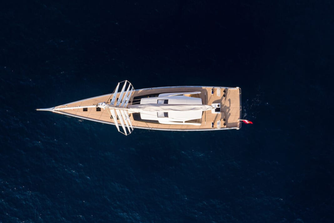 Flying high: The carbon mast of Southern Spars reaches up to 45 metres into the air.