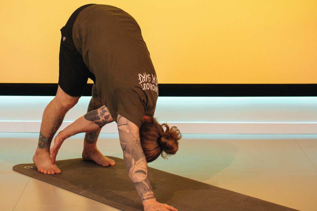 Downward facing dog yoga exercise