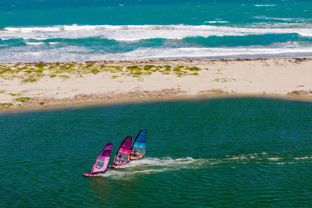 Cruising in the shallow waters of La Boca – the mouth of a tropical lagoon not far from Cabarete.