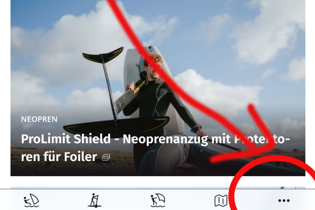 In der mobilen Ansicht unten rechts auf "Menü" klicken