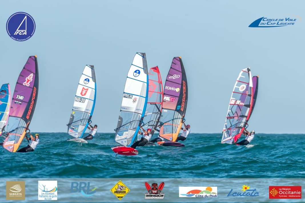 Pierre Mortefon won the first elimination at the IFCA World Championships in Leucate