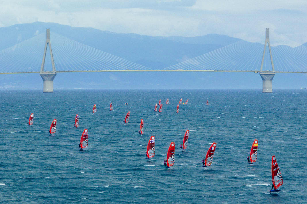 The Gulf of Patras provided a magnificent backdrop and challenging conditions for the European iQFoiler Championships