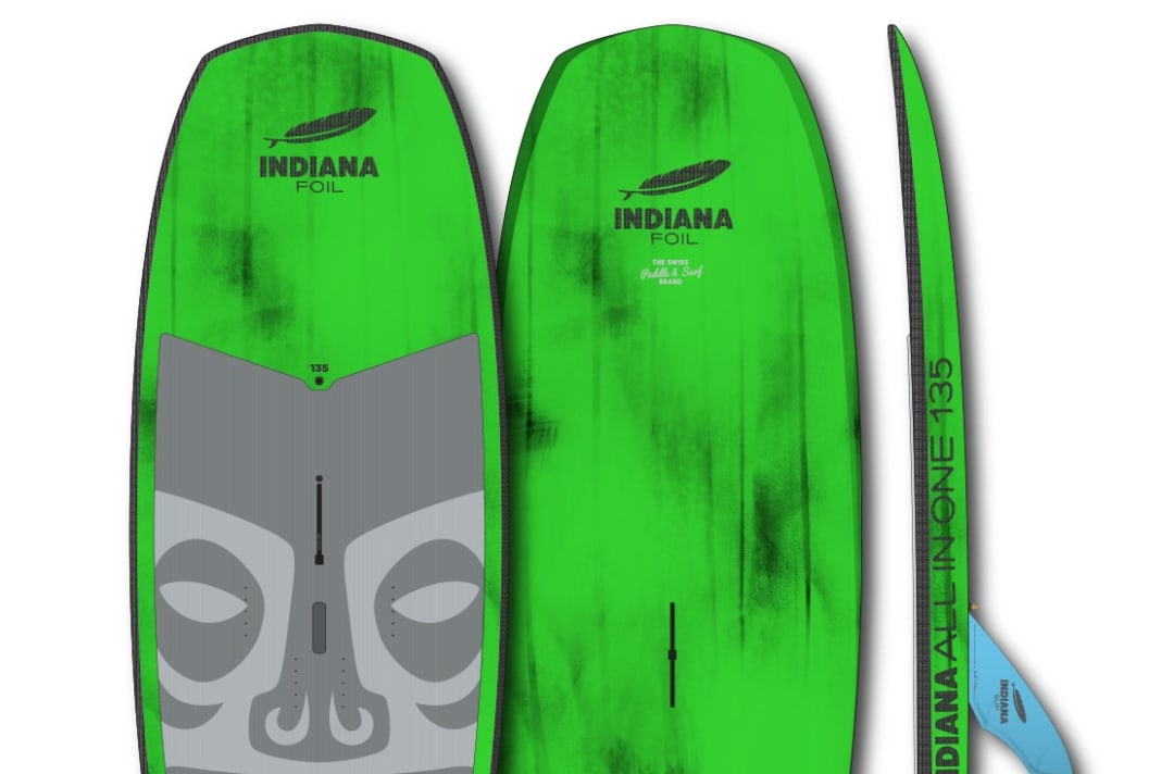 Das Hardboard Indiana All in One 135 punktet als Foilboard und Wave-SUP für Erwachsene, aber auch als Windsurfboard für Kinder