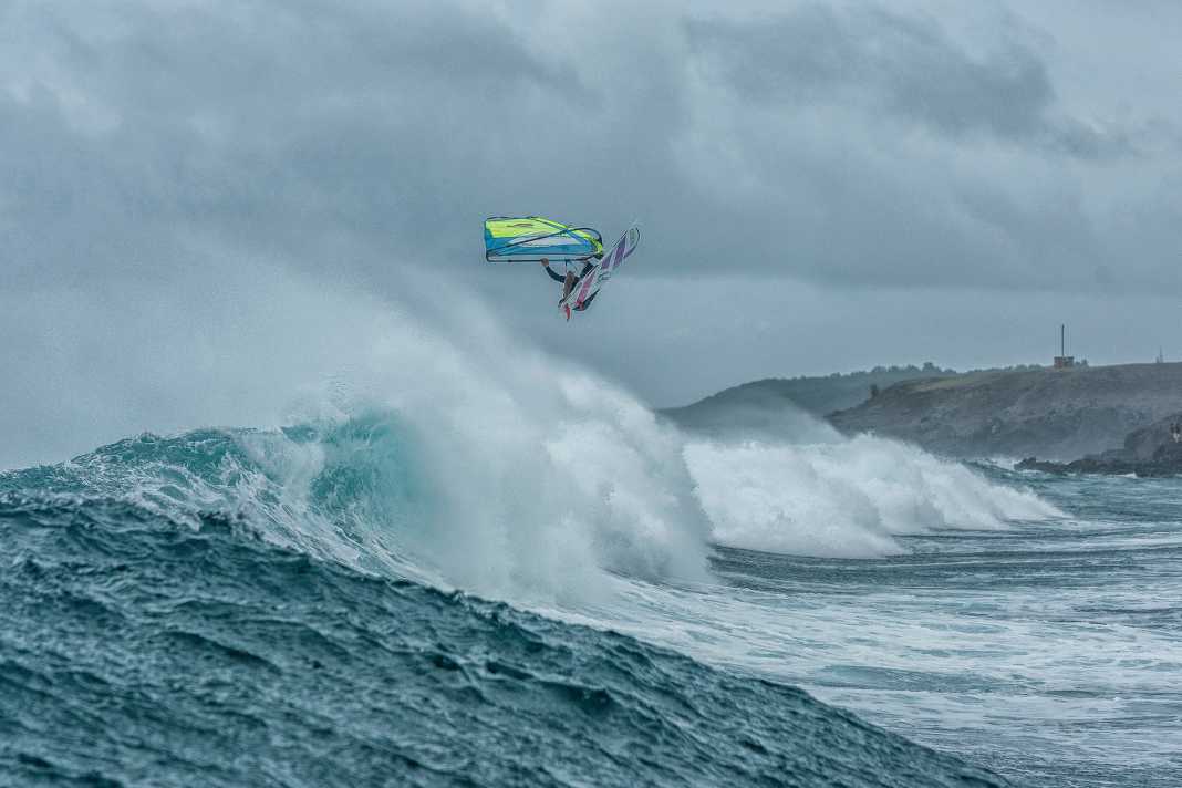Fourth-placed Camille Juban with a fat aerial