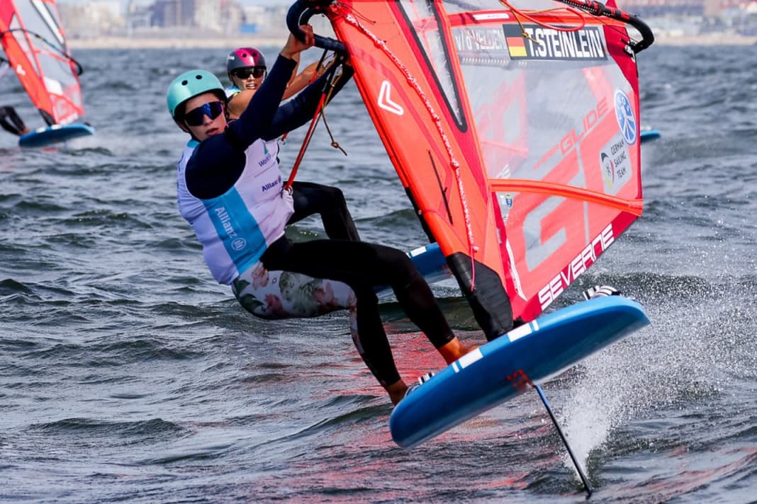 Theresa Steinlein took another win at the iQFoil World Championship yesterday and is still in 11th place